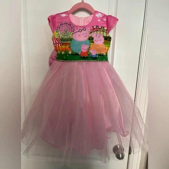 blue dress for baby girl Happy Birthday 3/4 Sleeve Pocket Twirl Dress
